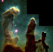 closer view of the Eagle Nebula